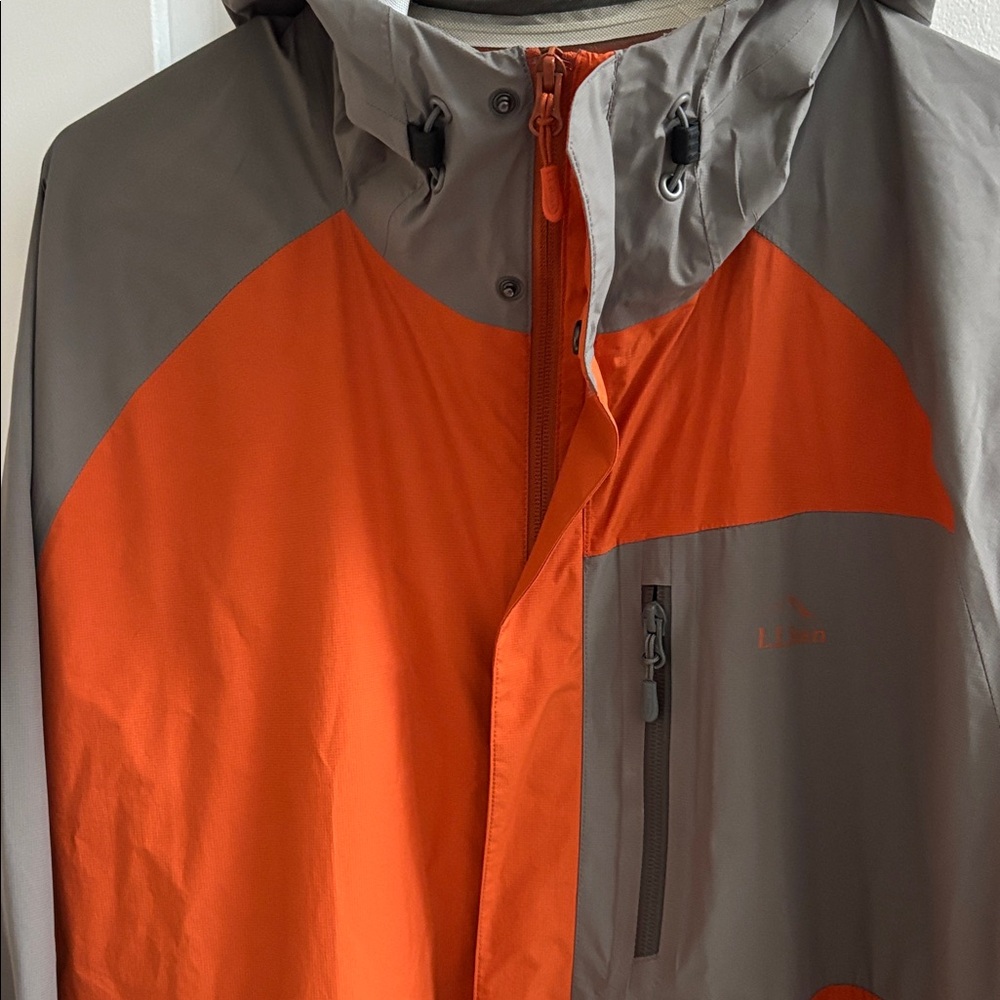 L.L. Bean Men's  Orange and Gray Raincoat